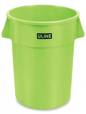 Uline Trash Can 44 Gallon, Lime Green H3688LIME Uline