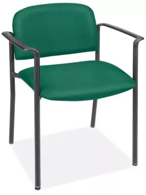 Fabric Stackable Chair with Armrests Green H3734G Uline