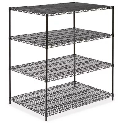 Black Wire Shelving Unit 48 x 36 x 54" H376654 Uline