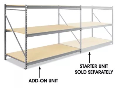 AddOn Unit for Bulk Storage Rack Particle Board, 96 x 48 x 72" H