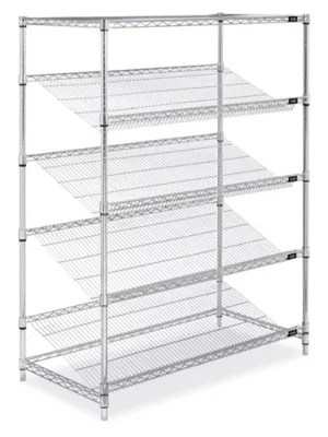 Slanted Wire Shelving 48 x 24 x 63" H3794 Uline