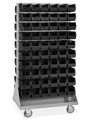 Panel Mobile Stackable Bin Organizer 11 x 5 1/2 x 5" Black Bins H