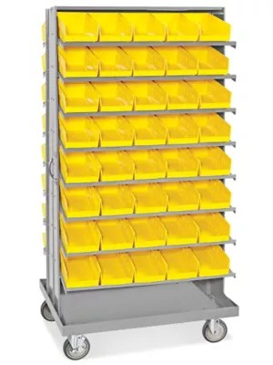 Mobile Gravity Shelf Bin Organizer 7 x 12 x 4" Yellow Bins H3897Y