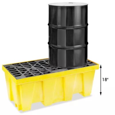 2 Drum Spill Containment Pallet H4032 Uline