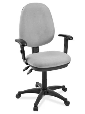 Fabric Task Chair with Adjustable Arms Gray H4112GR Uline
