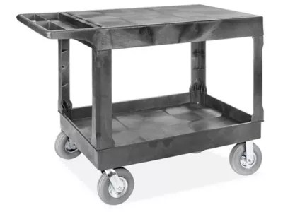 Uline Flat Shelf Utility Cart with Pneumatic Wheels 44 x 25 x 37" H