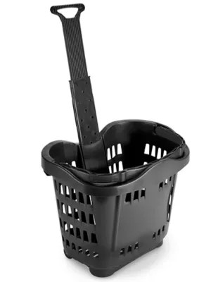Rolling Shopping Basket Black H4204BL Uline