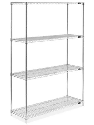 Stainless Steel Wire Shelving Unit 48 x 18 x 72" H4295 Uline