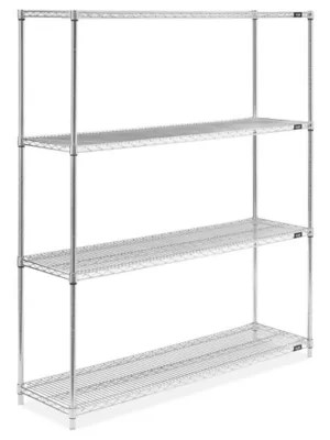 Stainless Steel Wire Shelving Unit 60 x 18 x 72" H4296 Uline