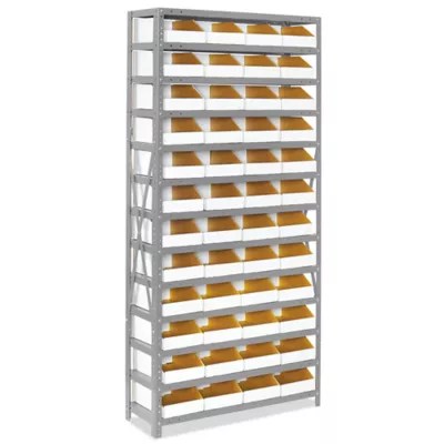 Shelf Bin Organizer 36 x 18 x 75" with 8 x 18 x 4 1/2" White