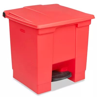 Rubbermaid® StepOn Trash Can 8 Gallon, Red H4753R Uline