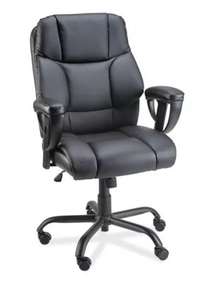 Big and Tall Leather Chair Black H5522BL Uline