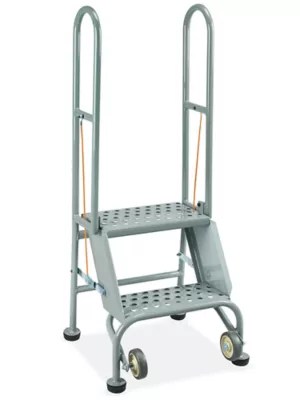 Step and Store Ladder 2 Steps, Gray H5604GR Uline