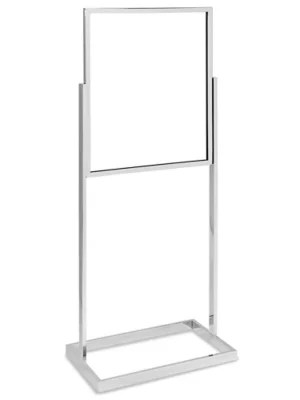 Floor Standing Sign Holder Single Tier, 22 x 28", Chrome H5713C Uline