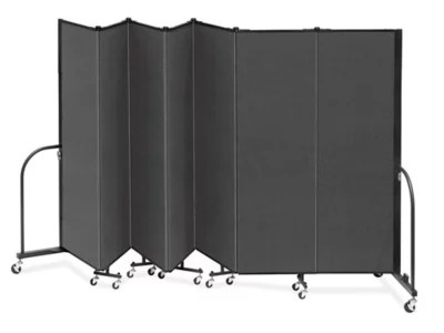 Portable Room Dividers 7 Panels, 6', Black H5862BL Uline