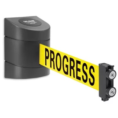 Uline Retractable Barrier "Cleaning in Progress", 15' H