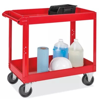 Steel Push Cart 34 x 16 x 32", Red H591R Uline