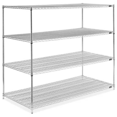 Stainless Steel Wire Shelving Unit 72 x 36 x 63" H6142 Uline