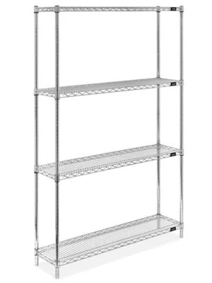 Stainless Steel Wire Shelving Unit 48 x 12 x 72" H6143 Uline