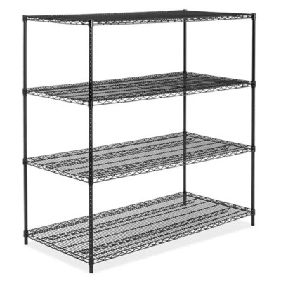 Black Wire Shelving Unit 60 x 30 x 63" H674963 Uline
