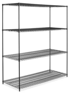 Black Wire Shelving Unit 72 x 30 x 86" H675086 Uline