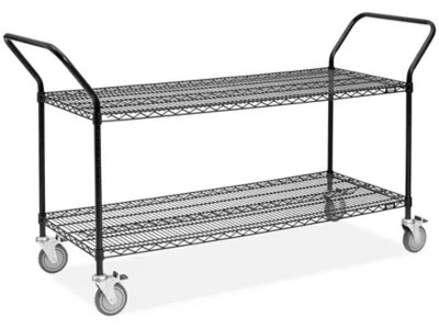 Black HeavyDuty Wire Cart 60 x 24 x 41" H6788 Uline