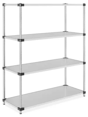 Solid Stainless Steel Shelving 60 x 24 x 72" H6817 Uline