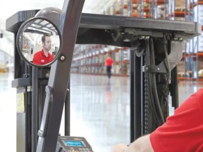 Vehicle Convex Safety Mirror - 6", Bolt-on H-6837 - Uline