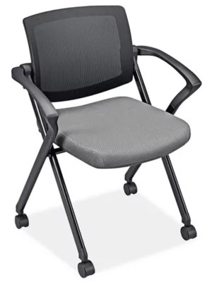 Mesh Nesting Chair with Armrests Gray H6930GR Uline