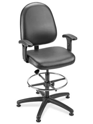 Deluxe Vinyl Work Stool with Adjustable Arms H6991 Uline