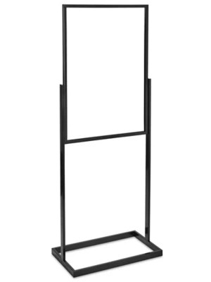 Floor Standing Sign Holder Single Tier, 24 x 36", Black H7014BL Uline