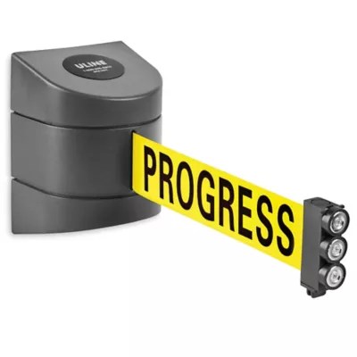 Uline Retractable Barrier "Cleaning in Progress", 30' H