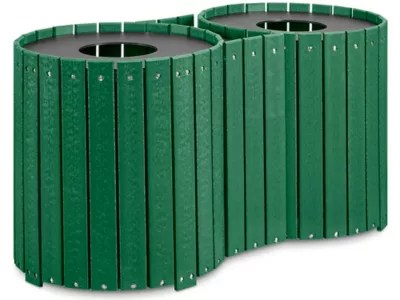 Double Recycled Plastic Trash Can 64 Gallon, Green H7238G Uline
