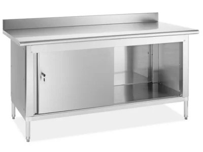 Stainless Steel Workbench with Backsplash 72 x 30" H7564 Uline