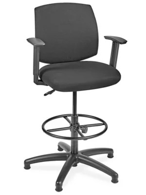 Fabric Office Stool Black H7589BL Uline