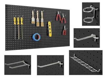 Poly Pegboard Starter Kit 48 x 24", Black H7792BL Uline