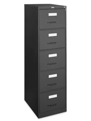 Vertical File Legal, 5 Drawer, Black H7803BL Uline