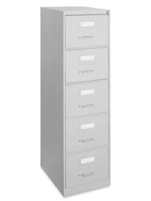 Vertical File Legal, 5 Drawer, Light Gray H7803GR Uline