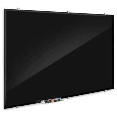 Glass Dry Erase Board Black, 6 x 4' H7807BL Uline