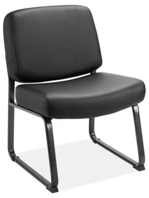 Big and Tall Sled Base Chair Vinyl, Black H7819 Uline