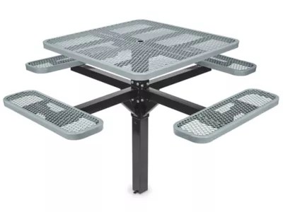 Inground Mount Picnic Table 46" Square, Gray H7951GR Uline