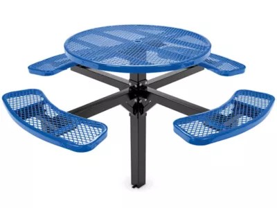 Inground Mount Picnic Table 46" Round, Blue H7952BLU Uline