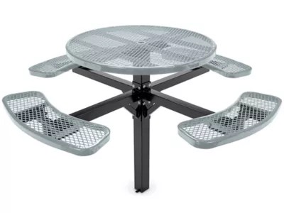 Inground Mount Picnic Table 46" Round, Gray H7952GR Uline