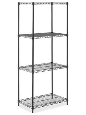Black Wire Shelving Unit 30 x 18 x 72" H802172 Uline