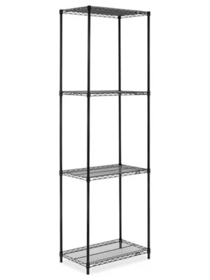 Black Wire Shelving Unit 30 x 18 x 96" H802196 Uline