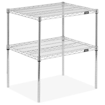 TwoShelf Wire Shelving Unit 30 x 24 x 34", Chrome H802534C Uline