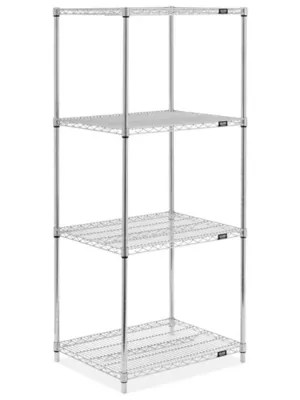 Chrome Wire Shelving Unit 30 x 24 x 72" H802572 Uline
