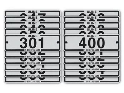 Placas Numeradas para Lockers Industriales 301400 H8060 Uline