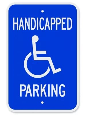 "Handicapped Parking" Sign 12 x 18" H8137 Uline
