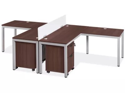 Downtown Office Workstation 2Person LDesk, 120 x 72", Espresso H